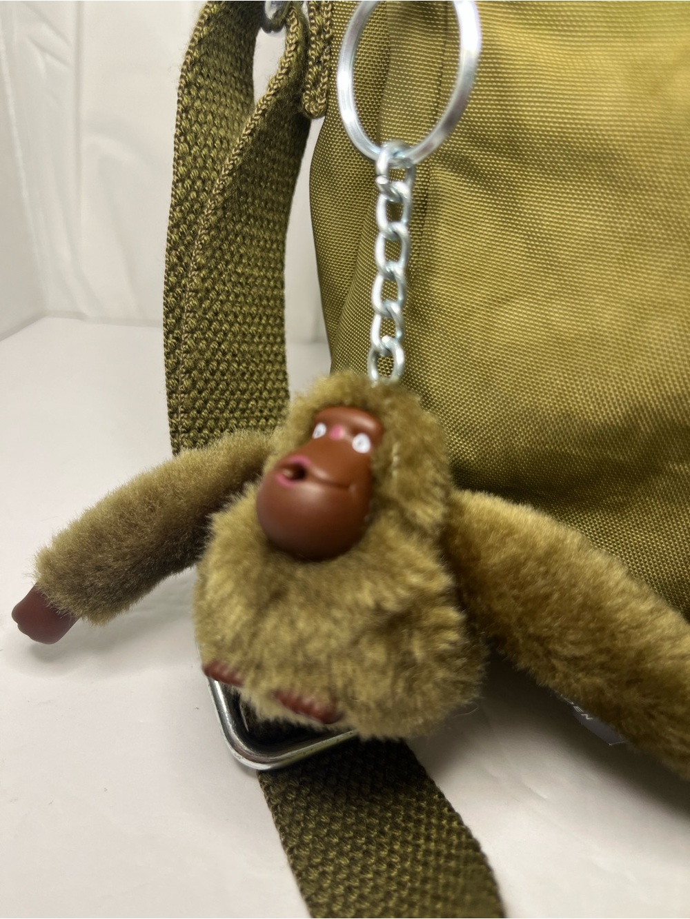Kipling Olive Green Crossbody with Monkey Key Charm - Picture 3 of 11